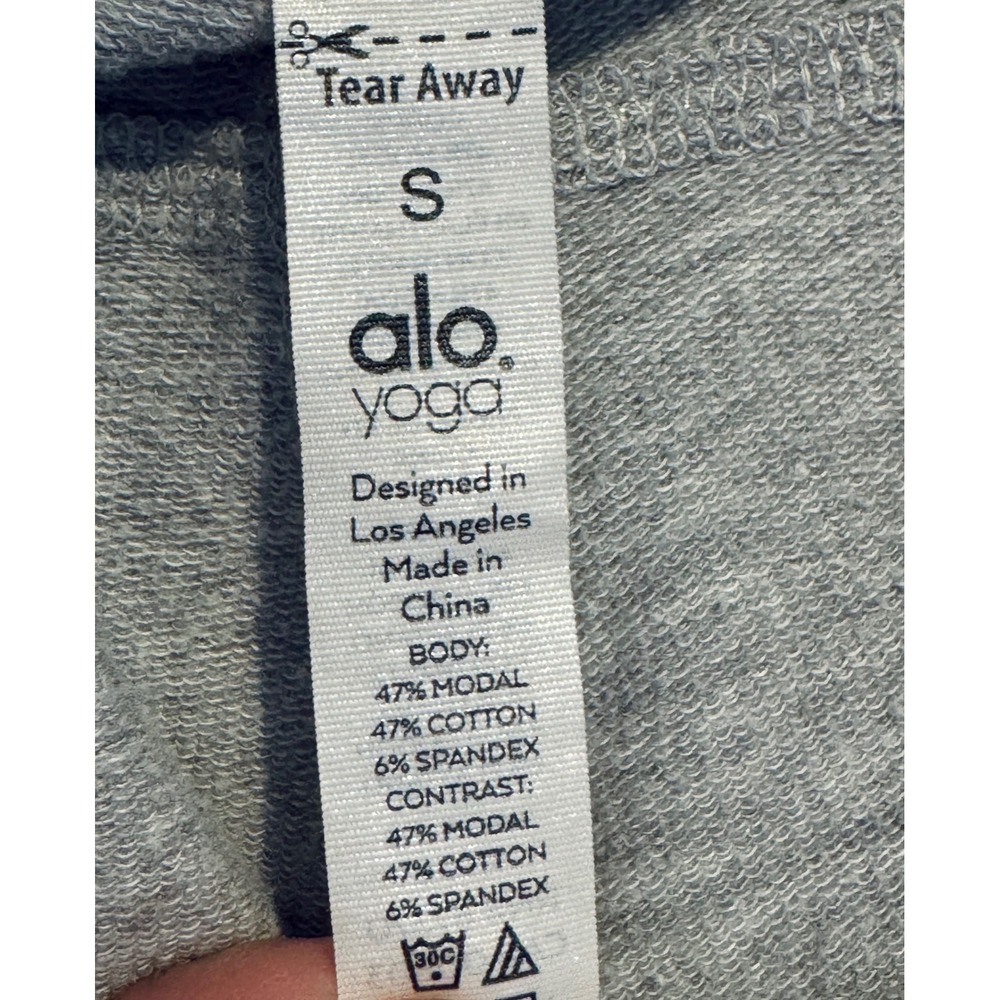 Alo Yoga Moto Jogger Pants Heather Gray Quilted Athleisure Slim Fit Womens Small - Picture 9 of 11